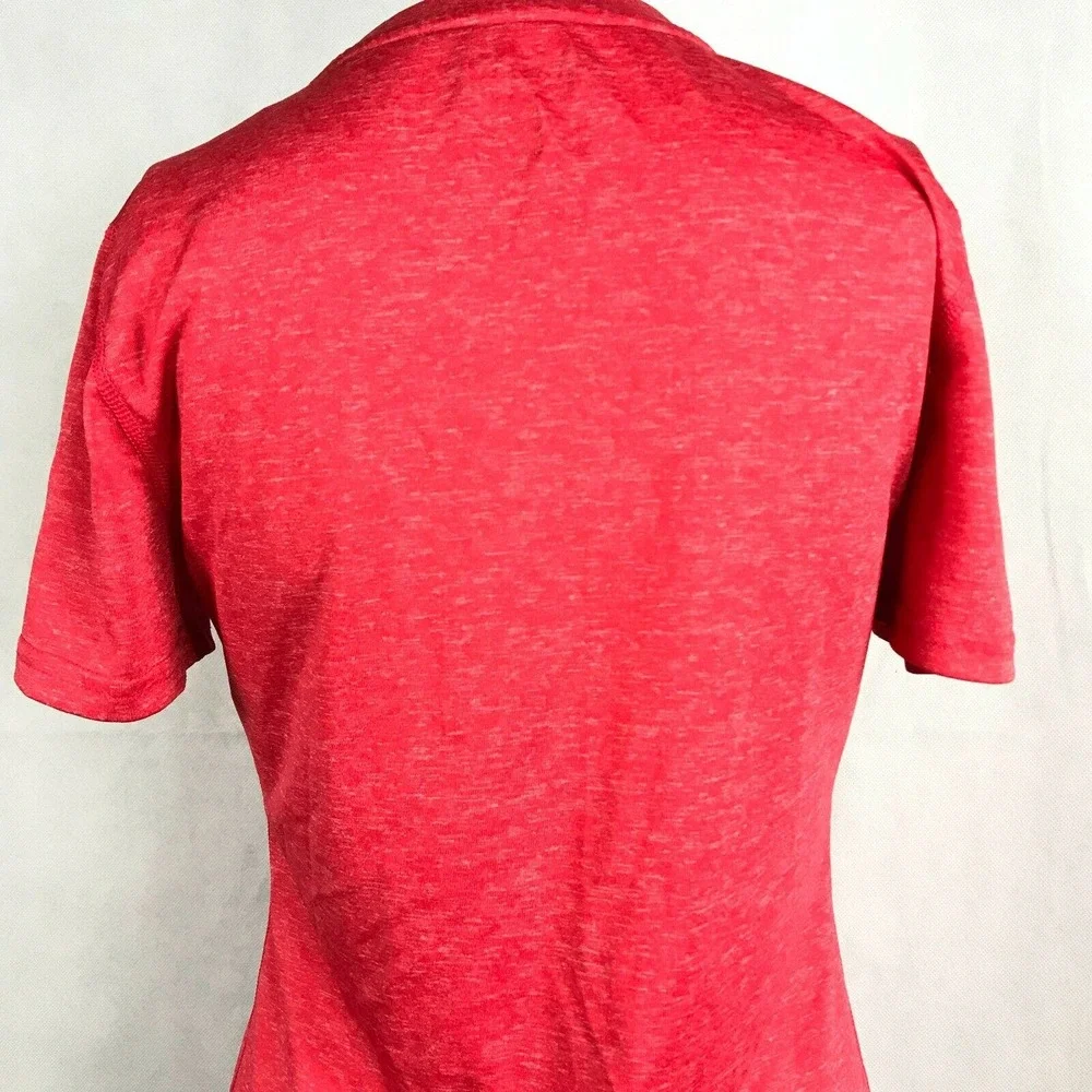 Adidas T-Shirt Womens Sz S Red Knit Athletic V-Neck Ultimate‎ Running Workout